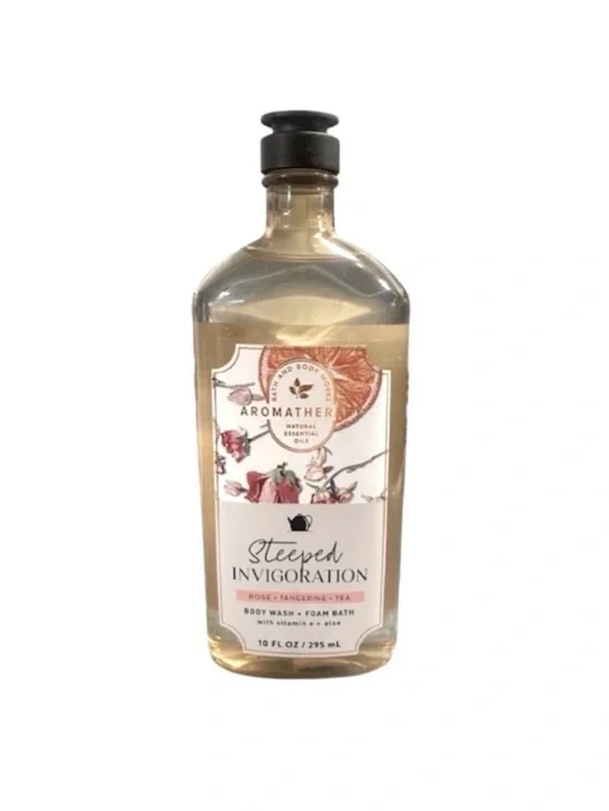 Aromatherapy Steeped Invigoration Rose, Tangerine & Tea Body Wash and Foam Bath - Picture 2 of 2